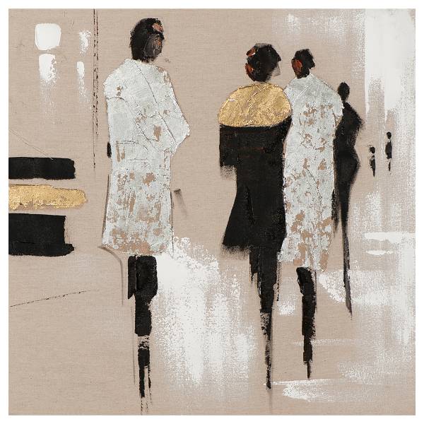 Tableau Mode or argent B Toile / Pin massif - 40 x 40 cm