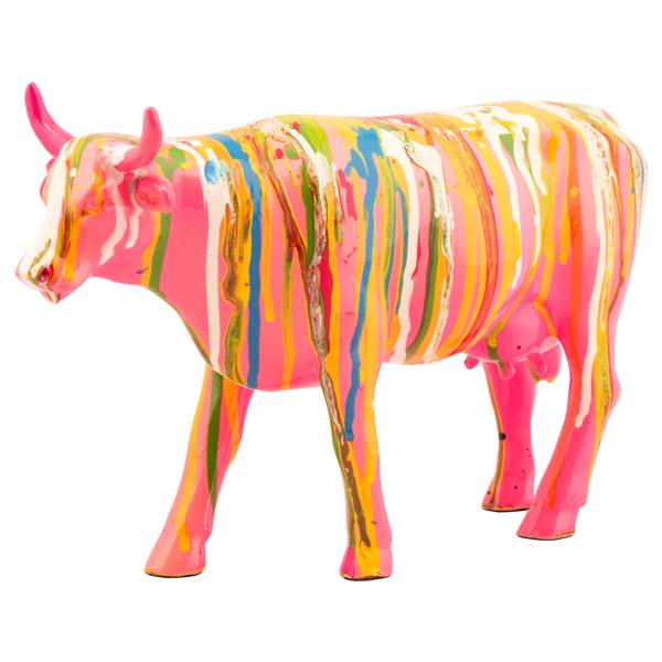 Skulptur Bunte Kuh II Kunststein - Mehrfarbig