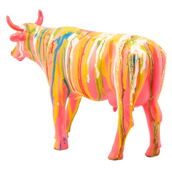 Skulptur Bunte Kuh II Kunststein - Mehrfarbig