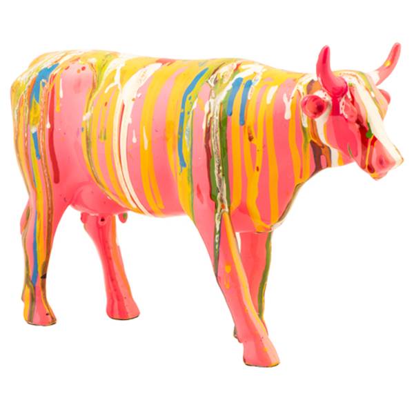 Skulptur Bunte Kuh II Kunststein - Mehrfarbig