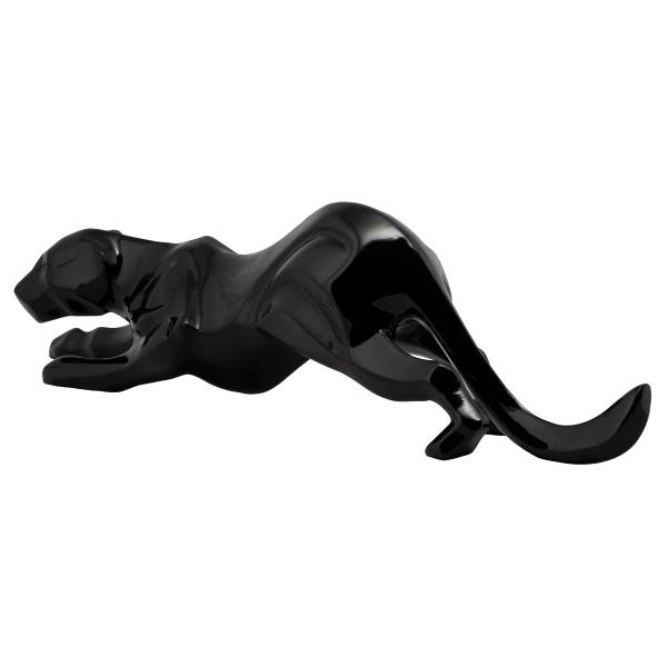 Sculpture Panthère Rampante Pierre Reconstituée - Noir