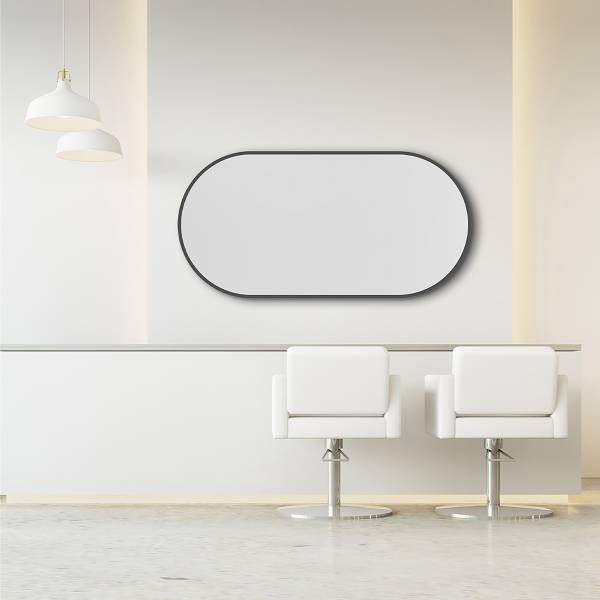 Wandpiegel Leshi ovaal veiligheidsglas - zwart