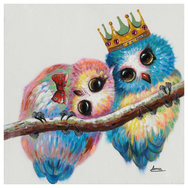 Canvas afbeelding Birds in love canvas/massief sparrenhout - meerdere kleuren