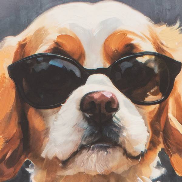 Leinwandbild Spring Time Spaniel Leinwand / Pinie massiv - Bunt