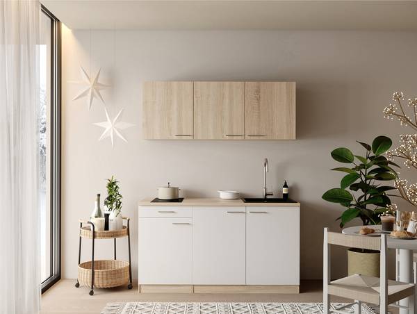 Cuisine équipée Ingrid 150 cm Blanc - Sans réfrigérateur