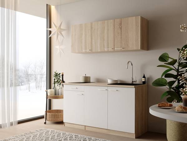 Cuisine équipée Ingrid 150 cm Blanc - Sans réfrigérateur