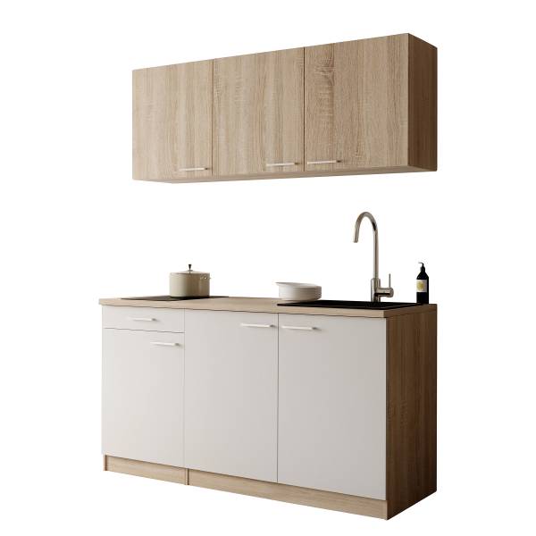 Cuisine équipée Ingrid 150 cm Blanc - Sans réfrigérateur