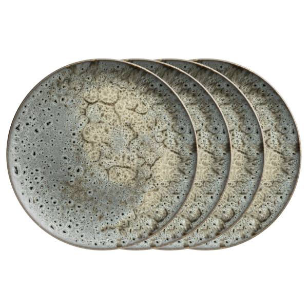 Speiseteller Carellia Grau 4er-Set Keramik - Grau