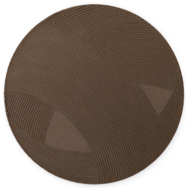 Wollteppich Victoria rund Wolle / Baumwolle - Braun - Durchmesser: 160 cm