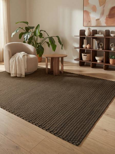 Flachgewebeteppich Rope Polyester - Braun - 120 x 170 cm