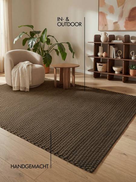 Flachgewebeteppich Rope Polyester - Braun - 120 x 170 cm