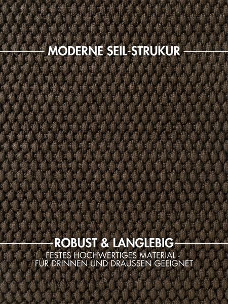 Flachgewebeteppich Rope Polyester - Braun - 120 x 170 cm