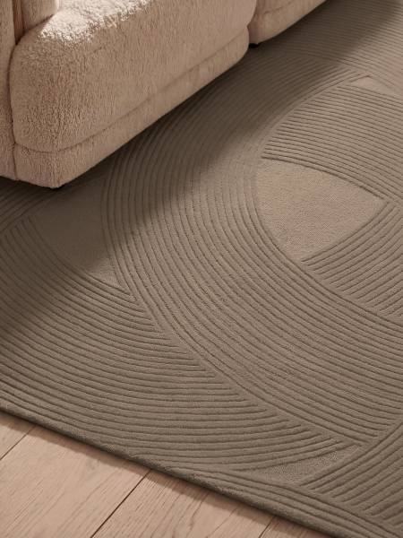 Wollteppich Victoria Wolle / Baumwolle - Beige - 160 x 230 cm