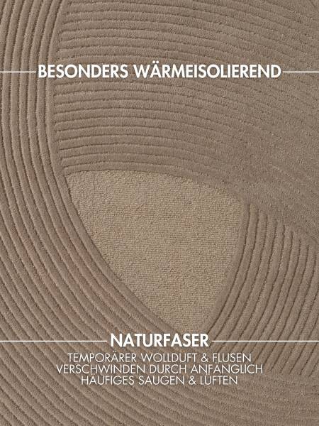 Wollteppich Victoria Wolle / Baumwolle - Beige - 160 x 230 cm
