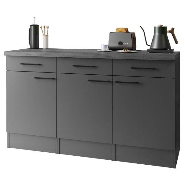 Unterschrank Oliver 150 cm Matt Grau