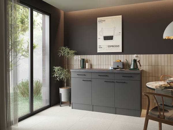 Unterschrank Oliver 150 cm Matt Grau