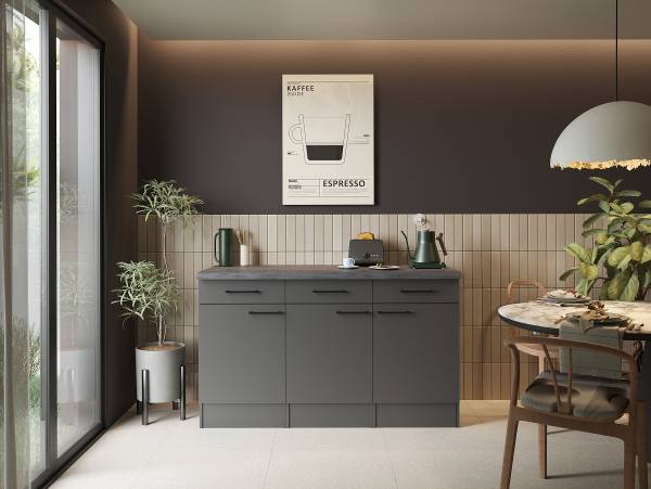 Unterschrank Oliver 150 cm Matt Grau