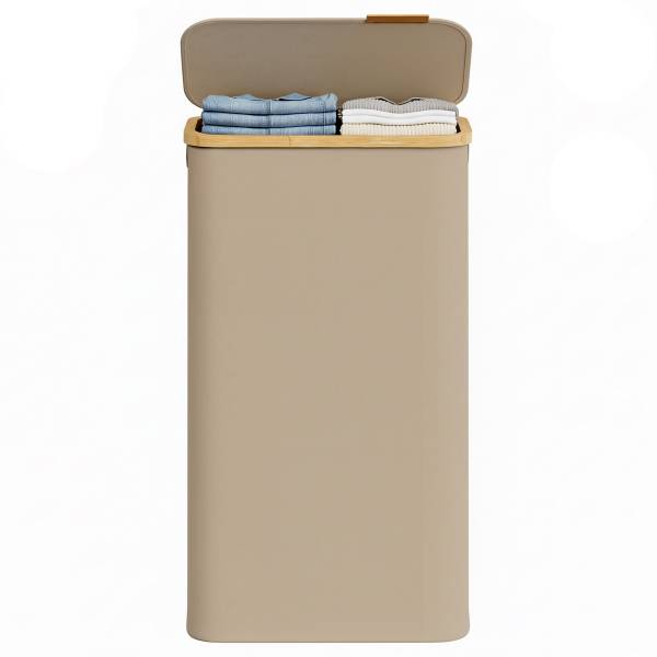 Wäschesammler Omoul Beige - Mischgewebe - Polyester PVC - 42 x 71 x 23 cm
