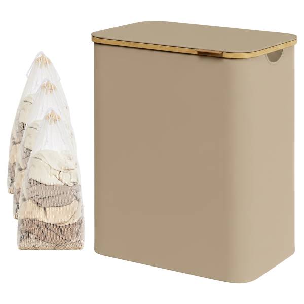 Wäschekorb Matag Beige - Mischgewebe - Polyester PVC - 60 x 71 x 39 cm
