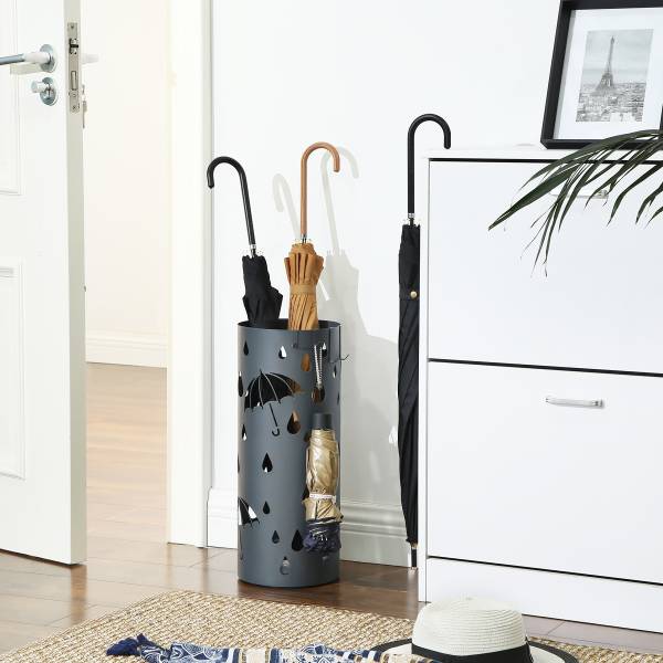 Porte-parapluie Aisle Gris - Acier inoxydable - Polypropylène - 20 x 49 x 20 cm