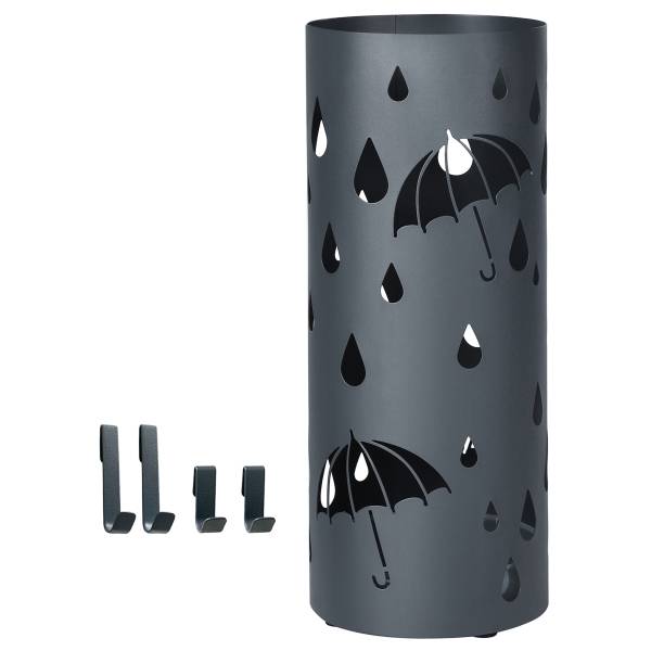 Porte-parapluie Aisle Gris - Acier inoxydable - Polypropylène - 20 x 49 x 20 cm