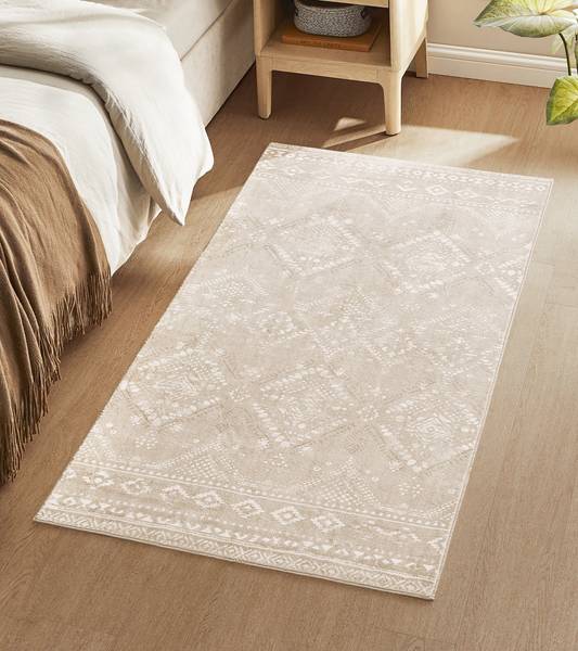 Teppich Kloss Beige - Mischgewebe - 150 x 0.6 x 80 cm