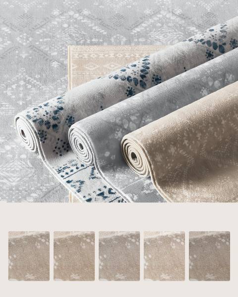 Teppich Kloss Beige - Mischgewebe - 150 x 0.6 x 80 cm