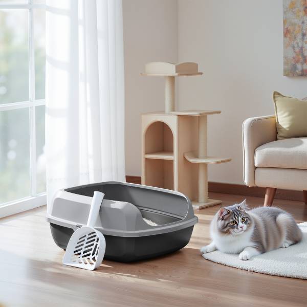 Katzenklo Gilah Grau - Polypropylen - 51 x 20 x 38 cm
