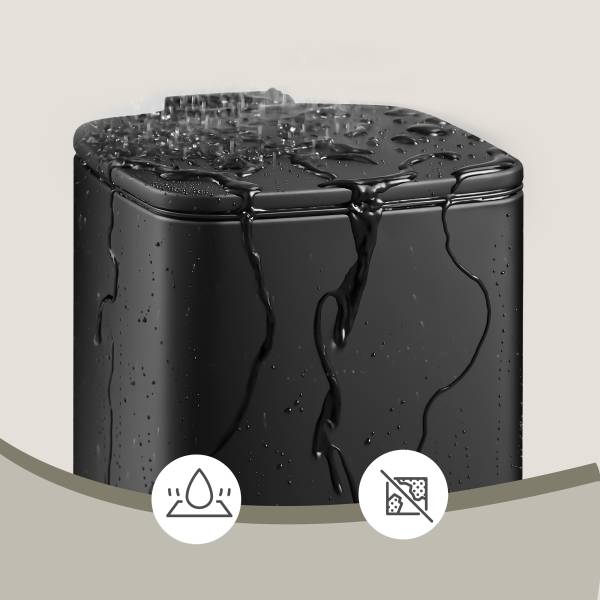 Pattumiera Kunet Nero - Acciaio inox - Polipropilene - 19 x 26 x 24 cm