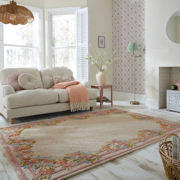 Wollteppich Elise Floral Wolle - Mehrfarbig - 140 x 200 cm