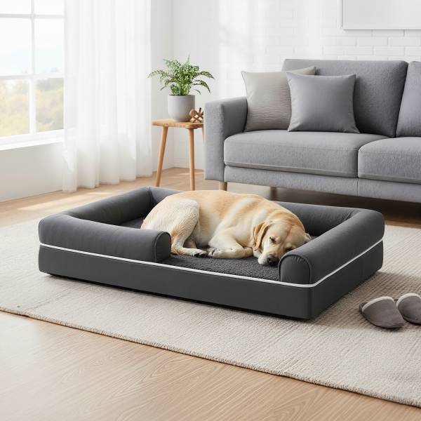 Hundebett Datau Grau - Mischgewebe - 106 x 18 x 71 cm