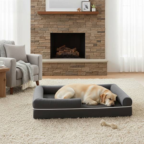 Hundebett Datau Grau - Mischgewebe - 106 x 18 x 71 cm