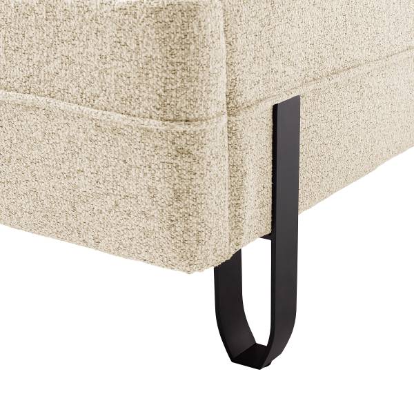 Gestoffeerd bed Arkuda structuurstof Purna: crèmekleurig - 180 x 200 cm