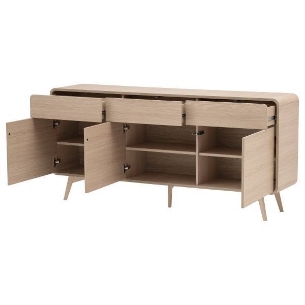 Sideboard Pelemi Eiche Hell Dekor - Breite: 180 cm