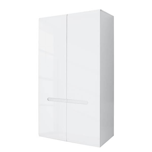 Drehtürenschrank Mathan Hochglanz Weiß - Breite: 105 cm