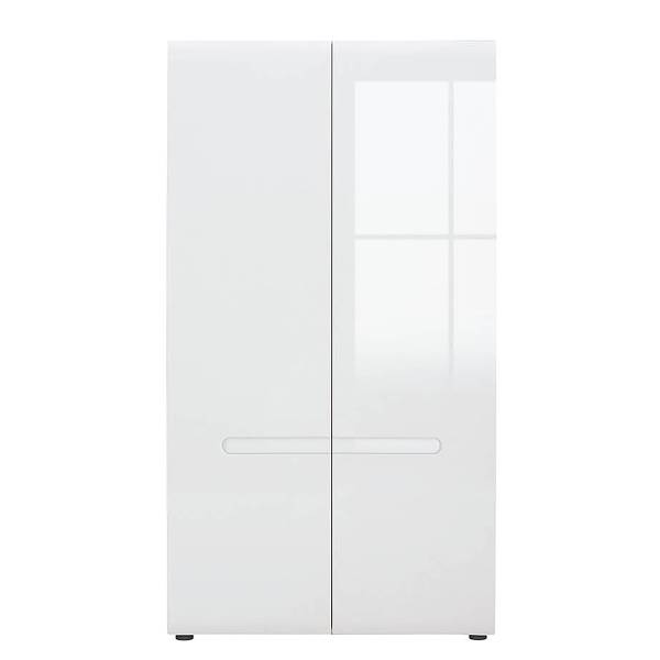 Drehtürenschrank Mathan Hochglanz Weiß - Breite: 105 cm