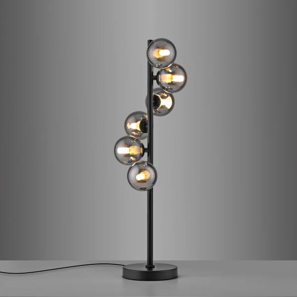 LED-Tischleuchte Dubai Rauchglas / Eisen - 6-flammig