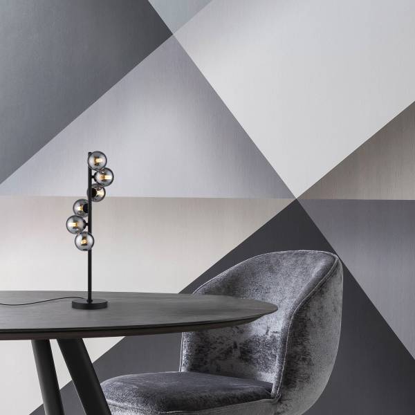 LED-Tischleuchte Dubai Rauchglas / Eisen - 6-flammig