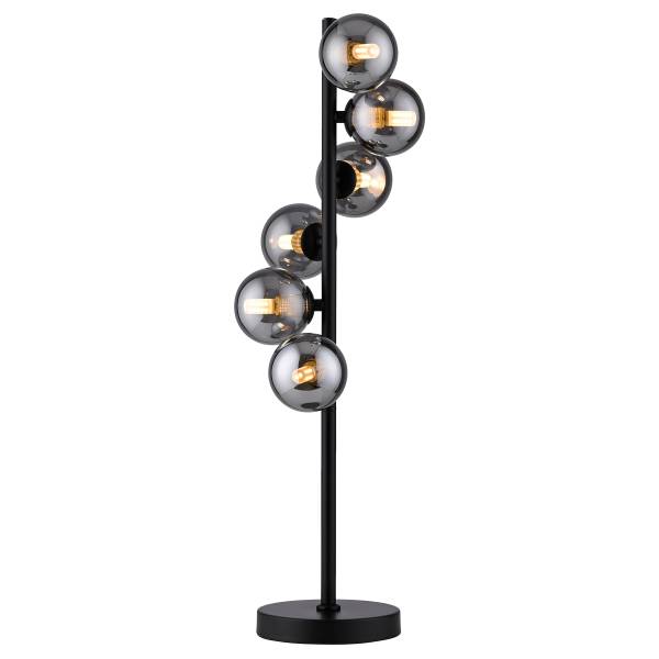 LED-Tischleuchte Dubai Rauchglas / Eisen - 6-flammig