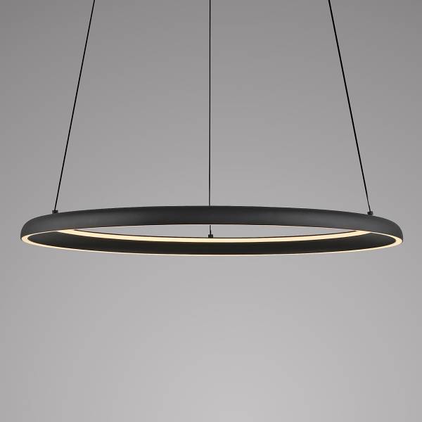 Suspension LED Quillo Verre clair / Métal - 1 flamme - Noir