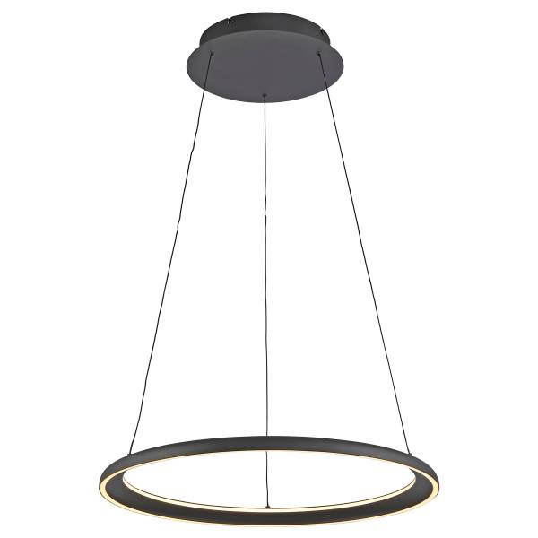 Suspension LED Quillo Verre clair / Métal - 1 flamme - Noir