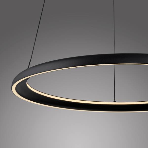 Suspension LED Quillo Verre clair / Métal - 1 flamme - Noir