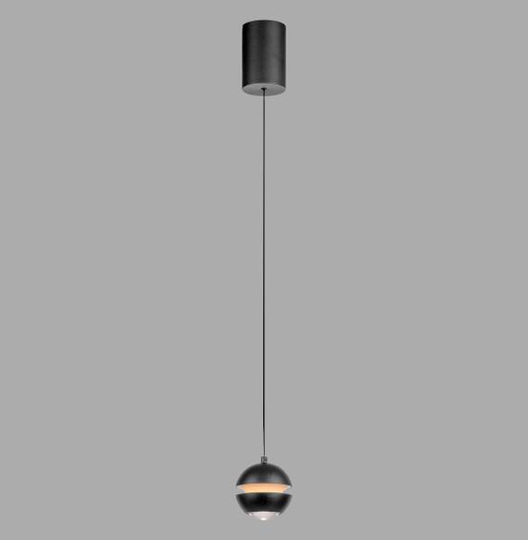Suspension LED Lini Polycarbonate / Fer - Noir - Nb d'ampoules : 1