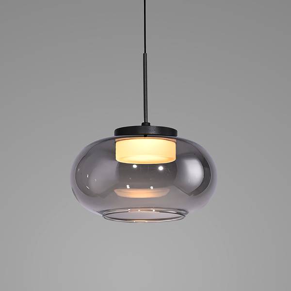 LED-Pendelleuchte Sia Rauchglas / Eisen - Flammenanzahl: 1