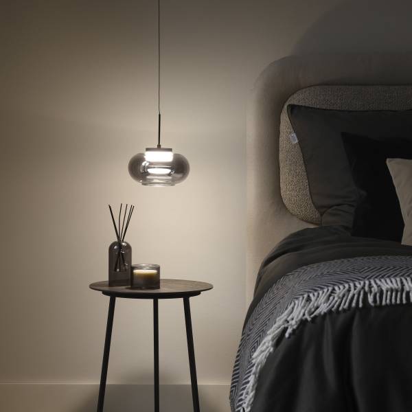 LED-Pendelleuchte Sia Rauchglas / Eisen - Flammenanzahl: 1