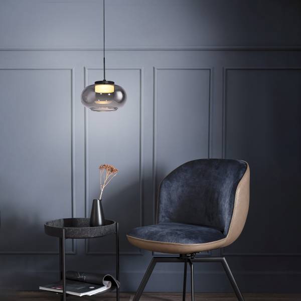LED-Pendelleuchte Sia Rauchglas / Eisen - Flammenanzahl: 1