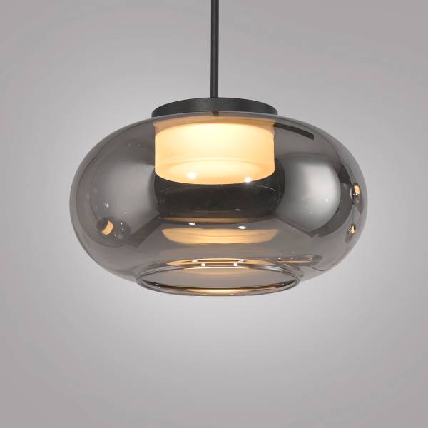 LED-Pendelleuchte Sia Rauchglas / Eisen - Flammenanzahl: 1