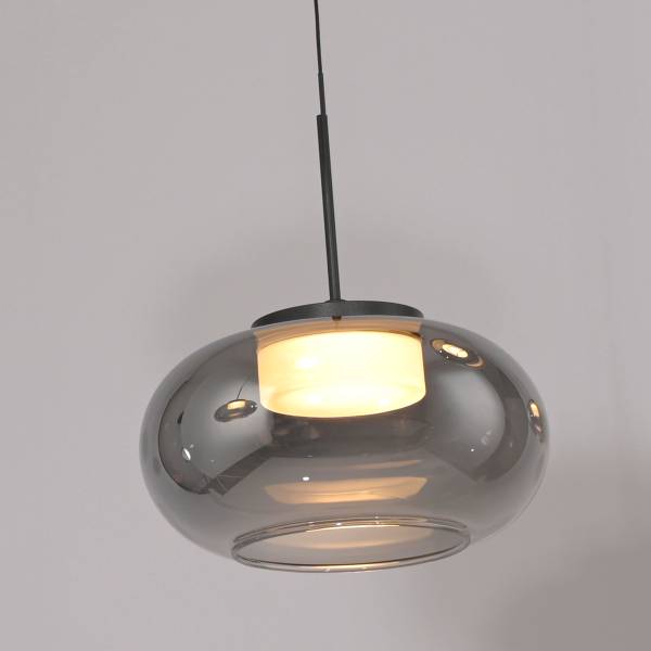 LED-Pendelleuchte Sia Rauchglas / Eisen - Flammenanzahl: 1