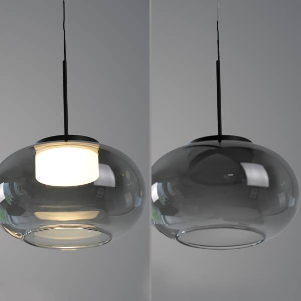 LED-Pendelleuchte Sia Rauchglas / Eisen - Flammenanzahl: 1