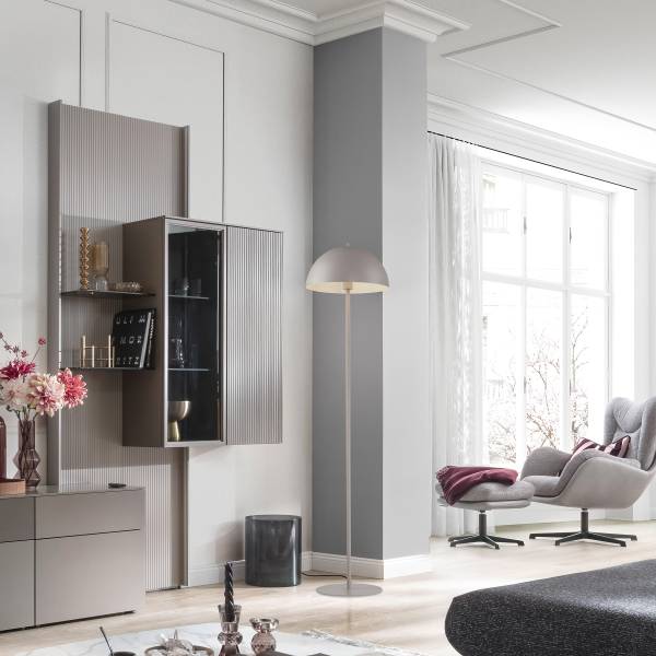 Stehleuchte Ali Eisen - 1-flammig - Beige